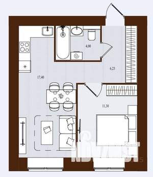 1-к квартира, вторичка, 39м2, 2/14 этаж