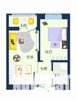 1-к квартира, вторичка, 39м2, 3/16 этаж