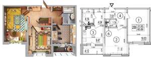 2-к квартира, вторичка, 54м2, 10/11 этаж
