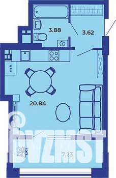 1-к квартира, вторичка, 35м2, 12/19 этаж